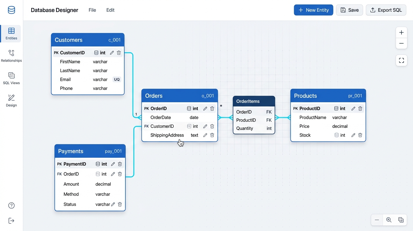Light Visual Database Designer
